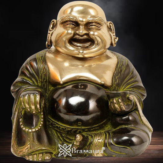 Brass Laughing Buddha Weight 6 kg & Height 9.5 Inch