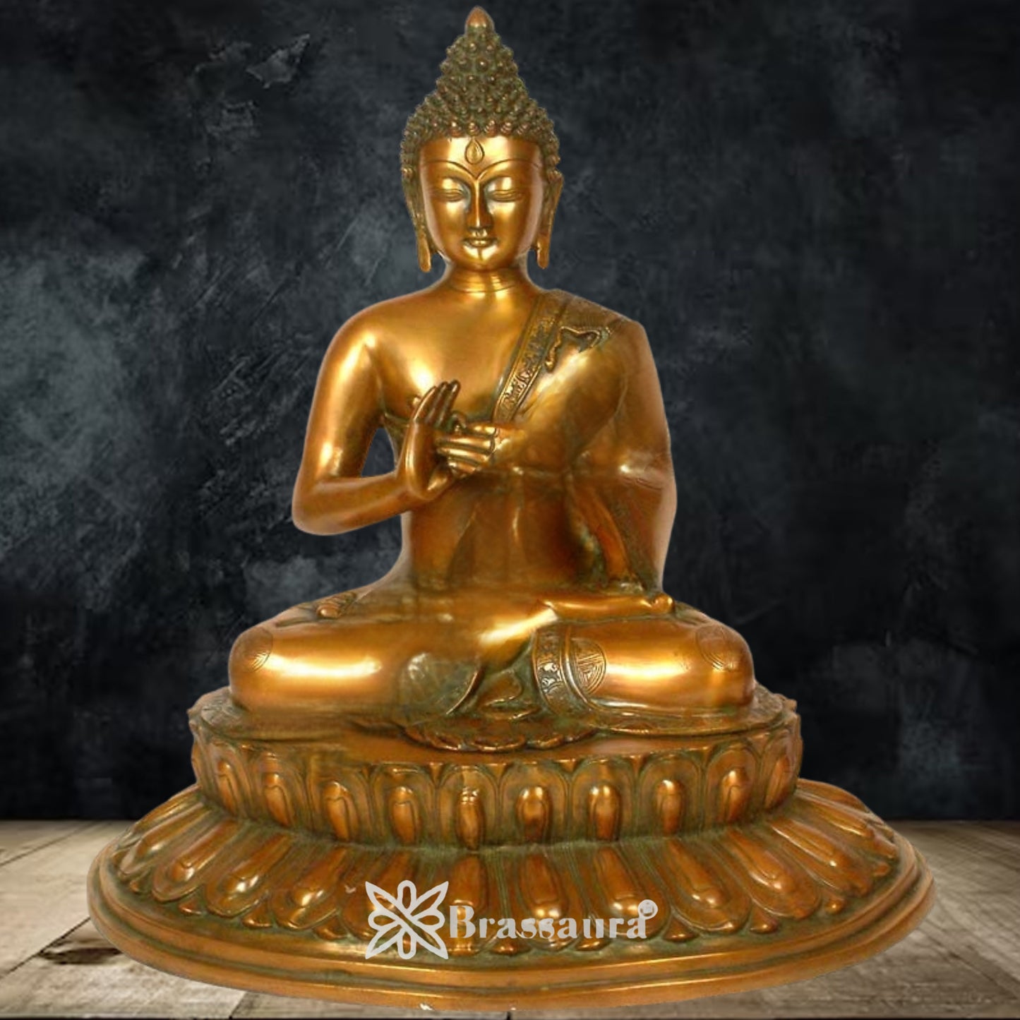 Brass Buddha Weight 18 Kg & Height 22.8 inch