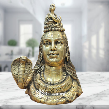 Brass Royal Golden Shiva Mukhlingam Weight 30Kg & Height 27 Inch