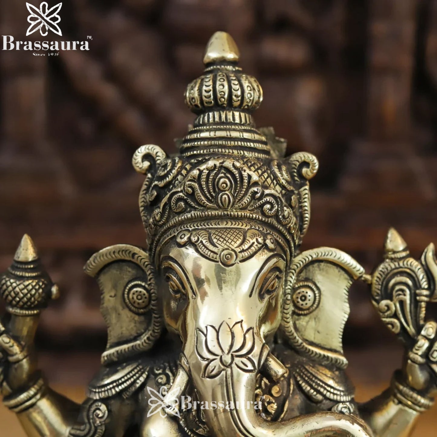 Brass Ganesha Weight 9 Kg & Height 15 Inch