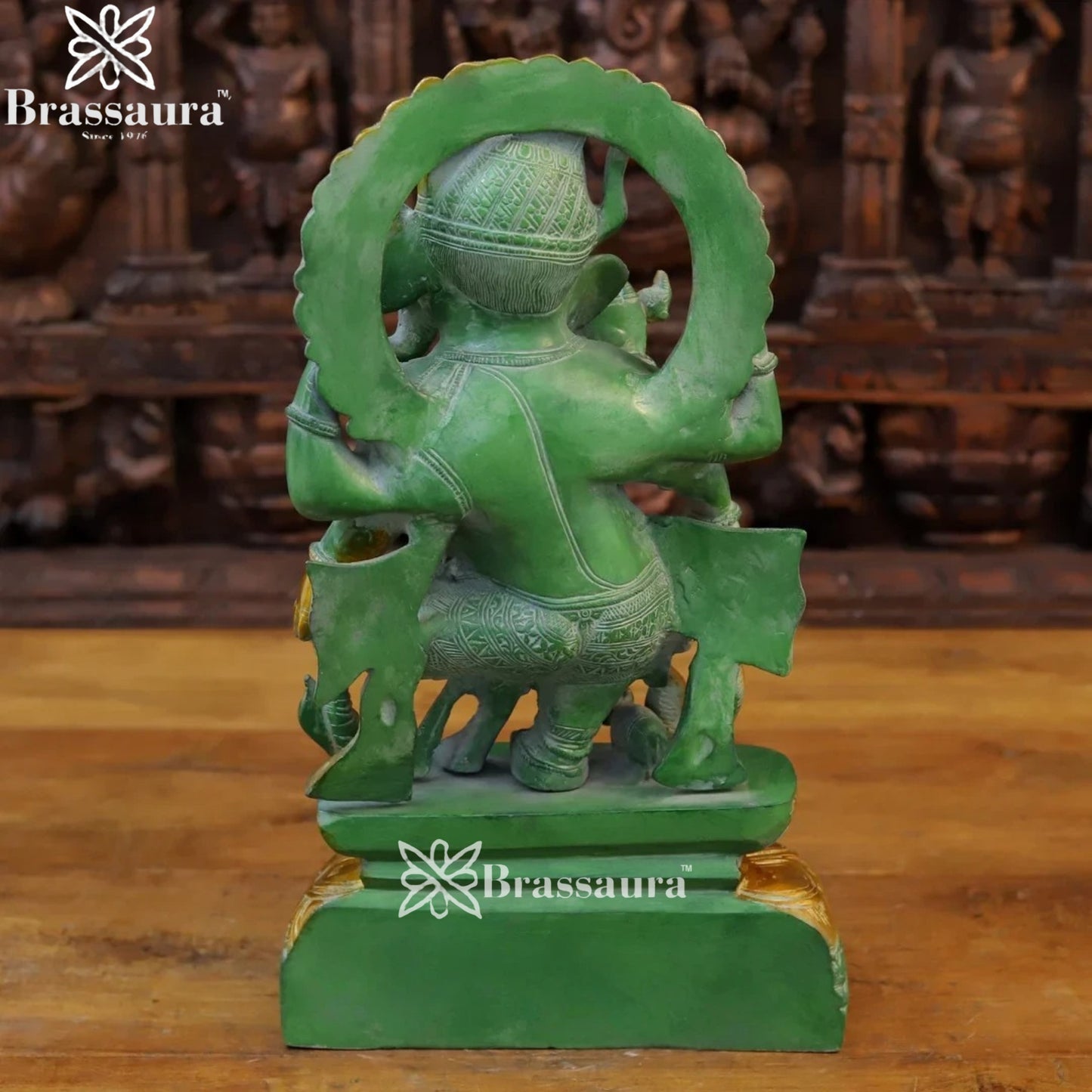 Brass Ring Ganesha Weight 13.6 Kg & Height 17 Inch