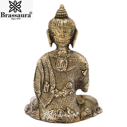 Brass Blessing Buddha Weight 1.1 kg & Height 5.5 Inch