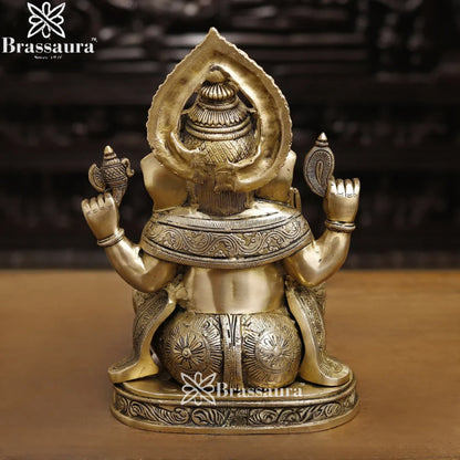 Brass Ganesha Weight 10.8 Kg & Height 15 Inch