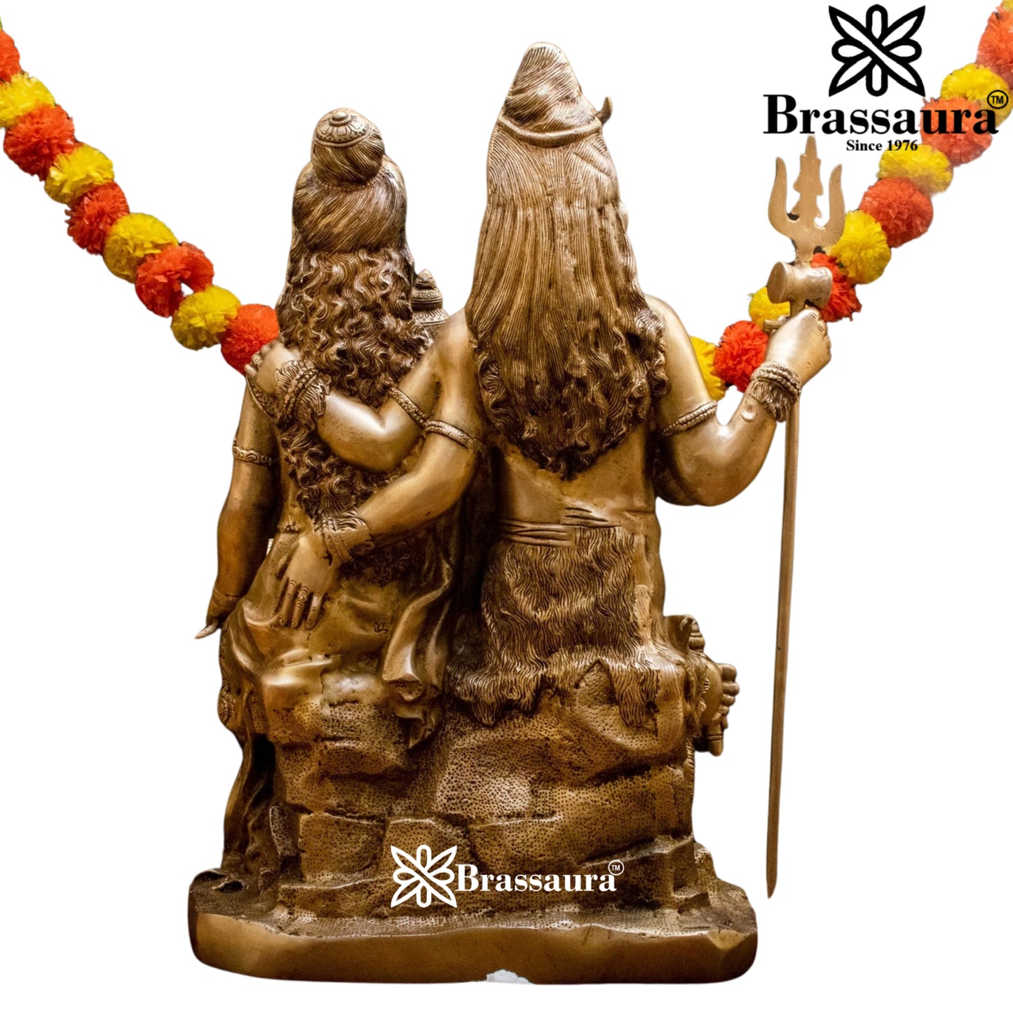 Brass Antique Shiv Family Weight 50 Kg & Height 24 Inch