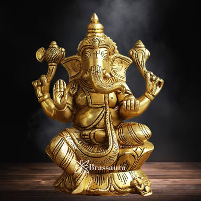Brass Ganesha Statue Weight 2 Kg And Height 8 Inch