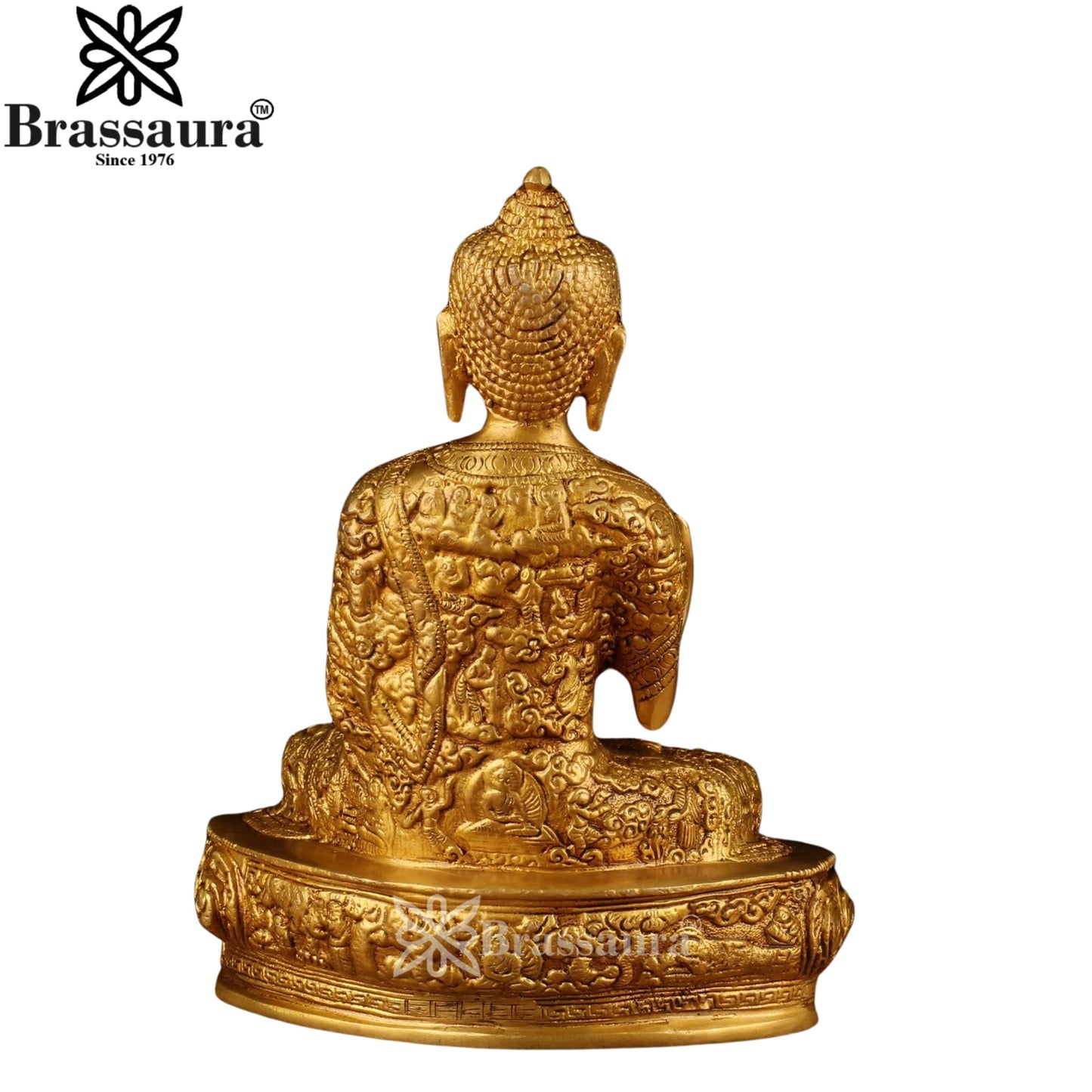 Brass Bhumisprasa Royal Golden Buddha Weight 2.7 kg & Height 9.5 Inch