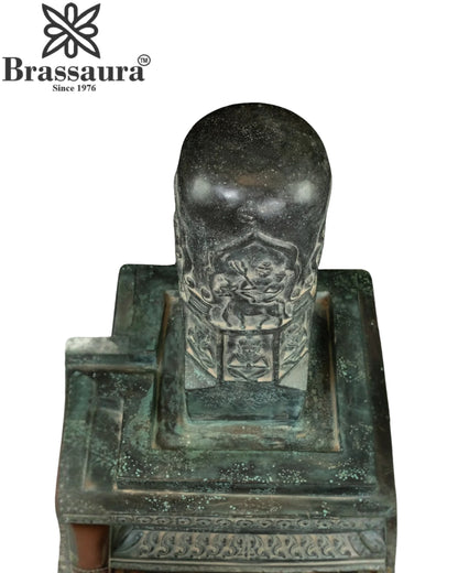 Bronze Vintage Lord Shivling Statue Weight 10.6 Kg And Height 21 Inch