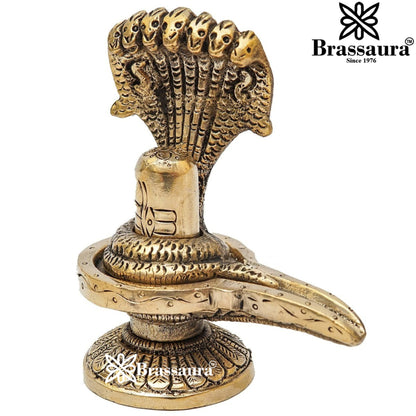 Brass Artistic Shivling Weight 0.8 Kg & Height 5 Inch