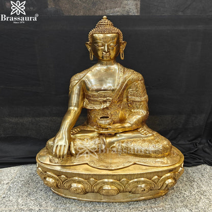 Brass Bhumisprasa Buddha Weight 52 kg & Height 33 Inch