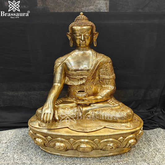 Brass Bhumisprasa Buddha Weight 52 kg & Height 33 Inch