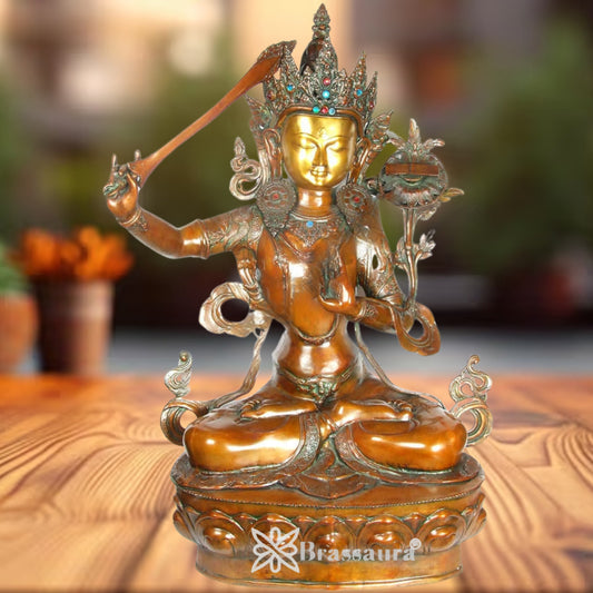 Brass Antique Tara Weight 47 Kg & Height 39 Inch
