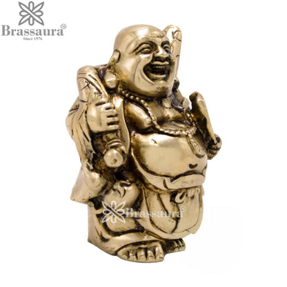 Brass Laughing Buddha Weight 0.4 kg & Height 3.5 Inch