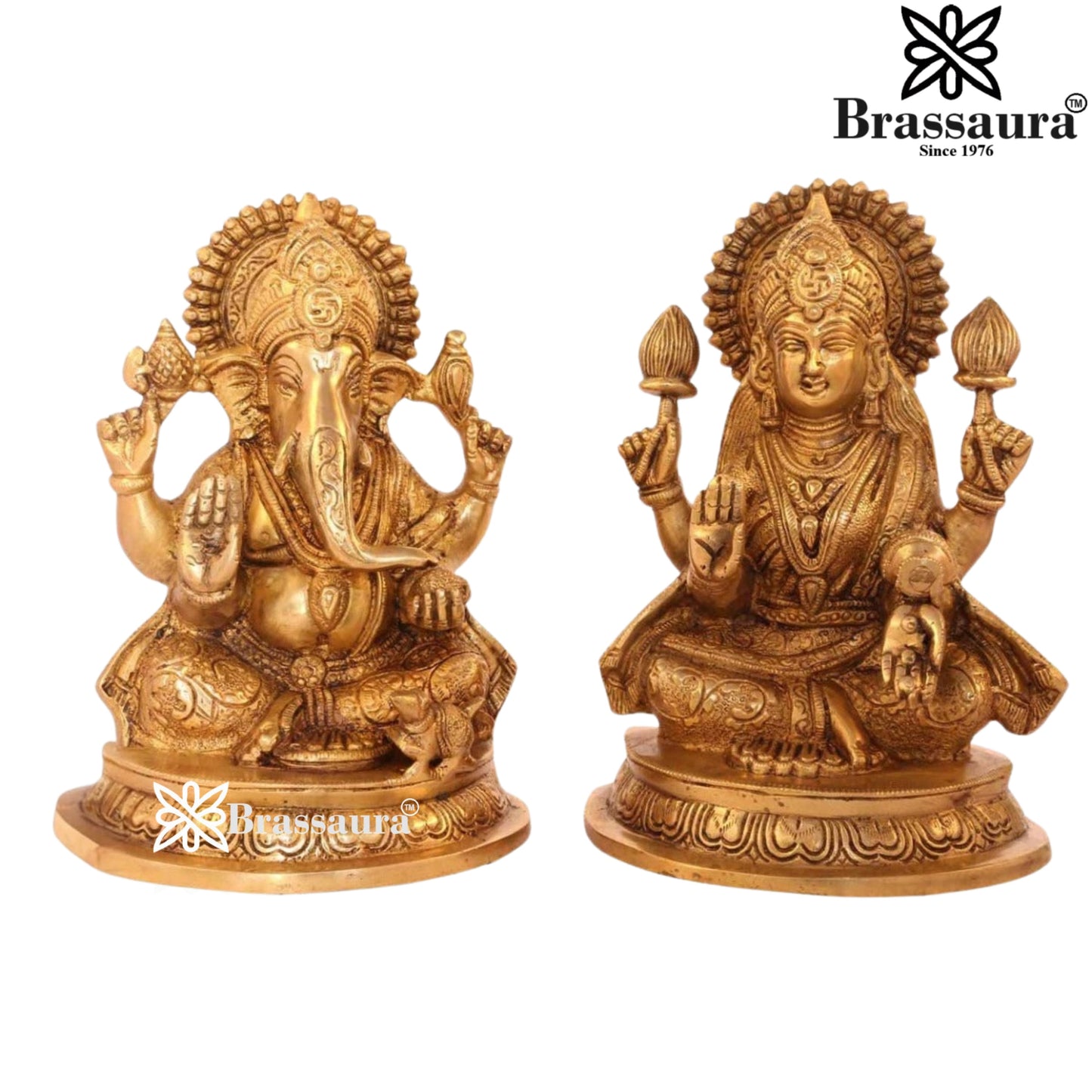 Brass Artistic Lakshmi Ganesh Weight 6 Kg & Height 8 Inch