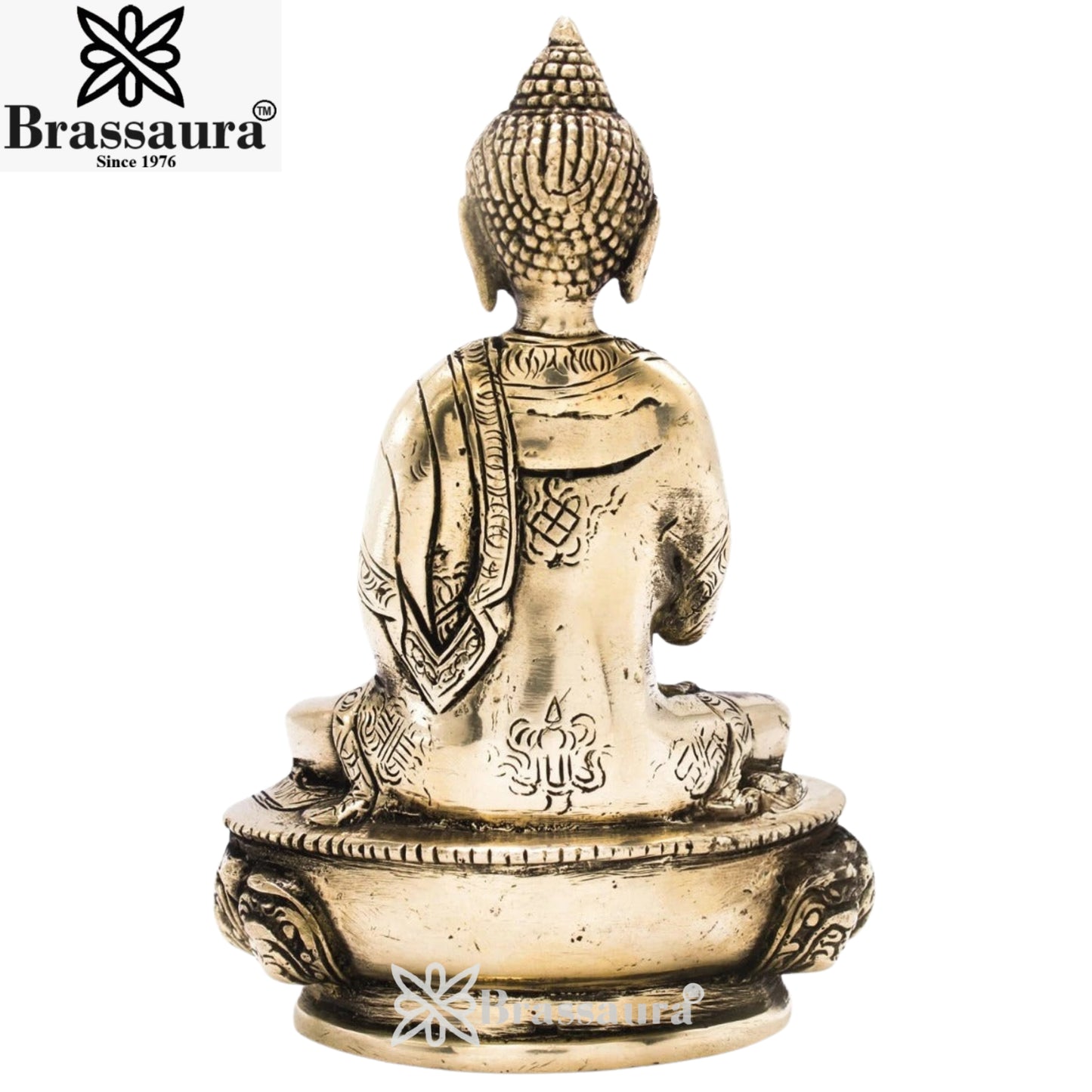 Brass Blessing Buddha Weight 0.9 kg & Height 5.5 Inch