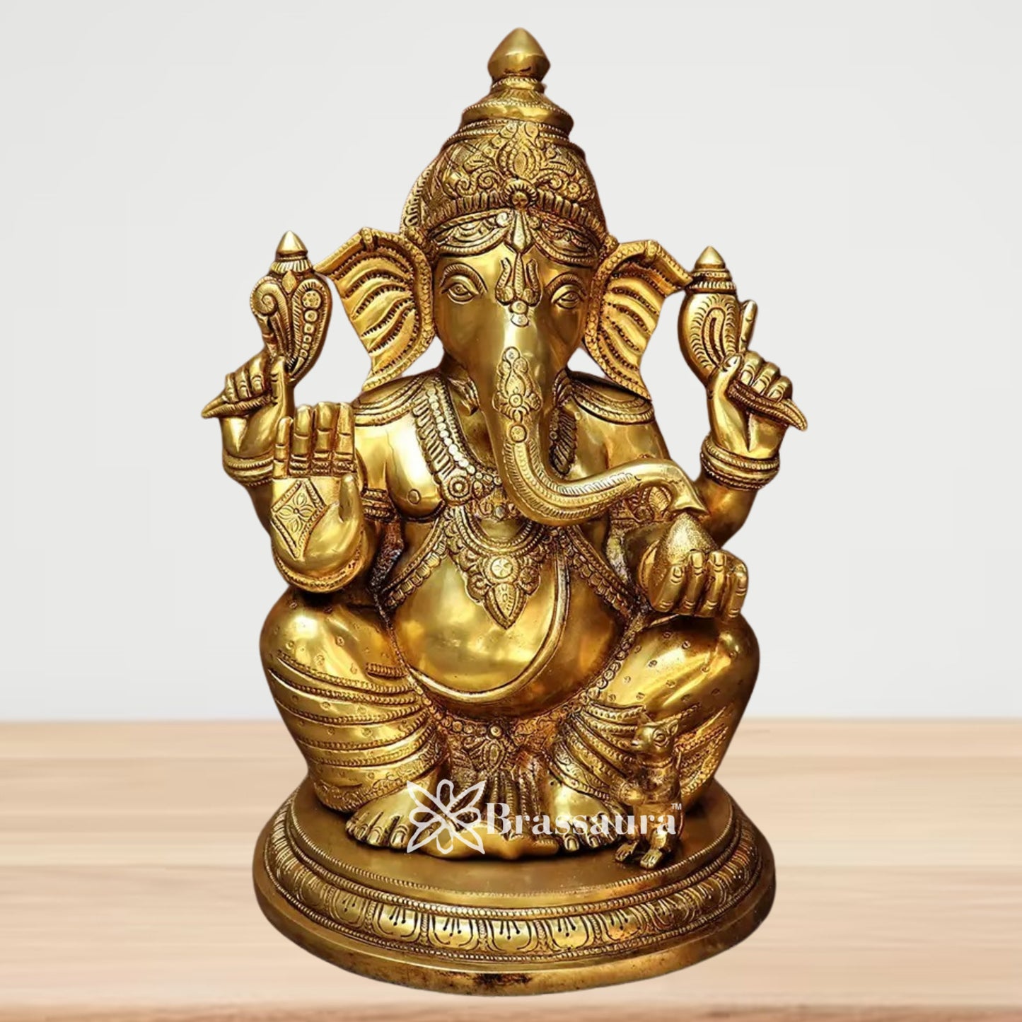 Brass Super fine Ganesha Weight 12.7 Kg & Height 14 Inch