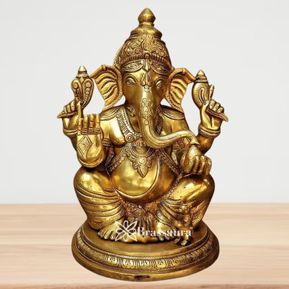 Brass Super fine Ganesha Weight 12.7 Kg & Height 14 Inch