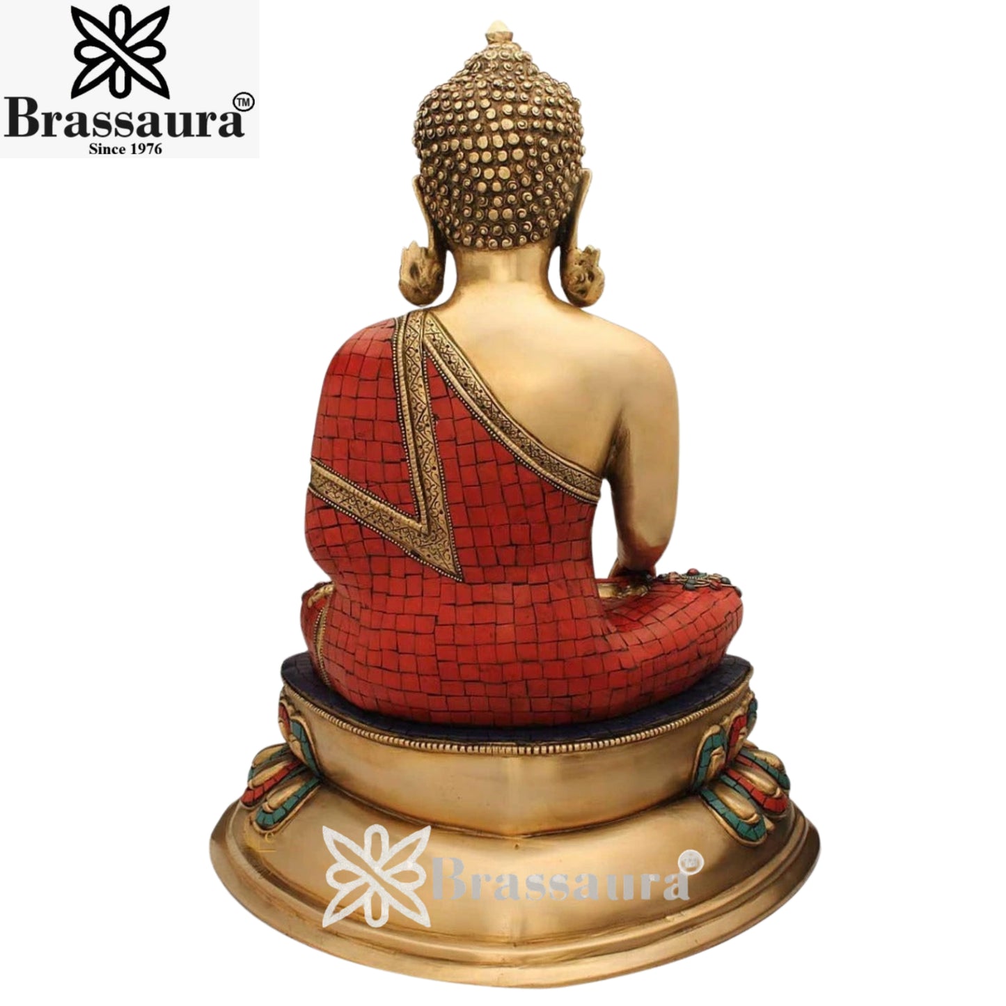 Brass Classic Gem Stone Work Buddha Weight 18 Kg & Height 22 Inch