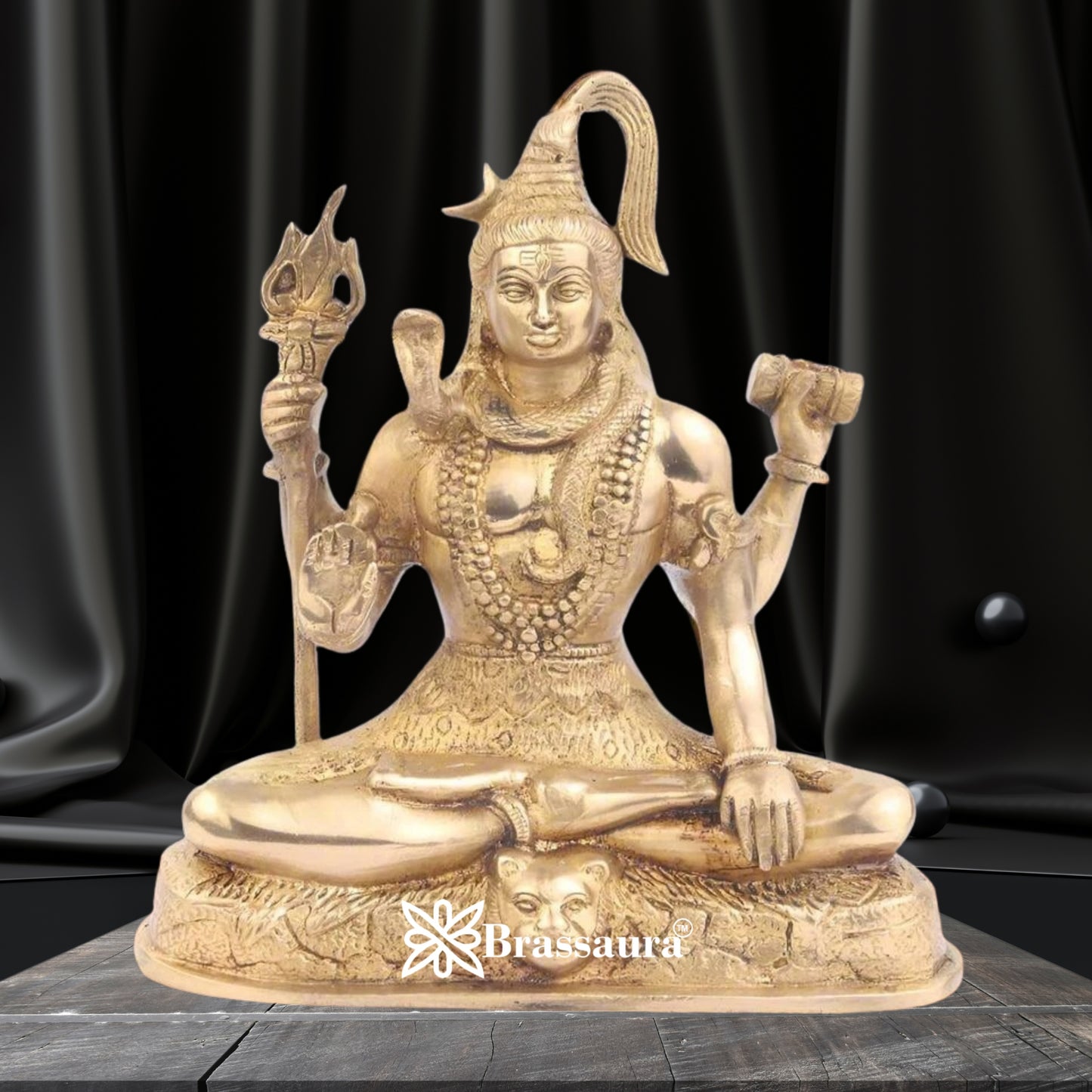 Brassaura™ Devotional Brass Lord Shiva Statue – Height 9 Inches & Weight 2.8 Kgs