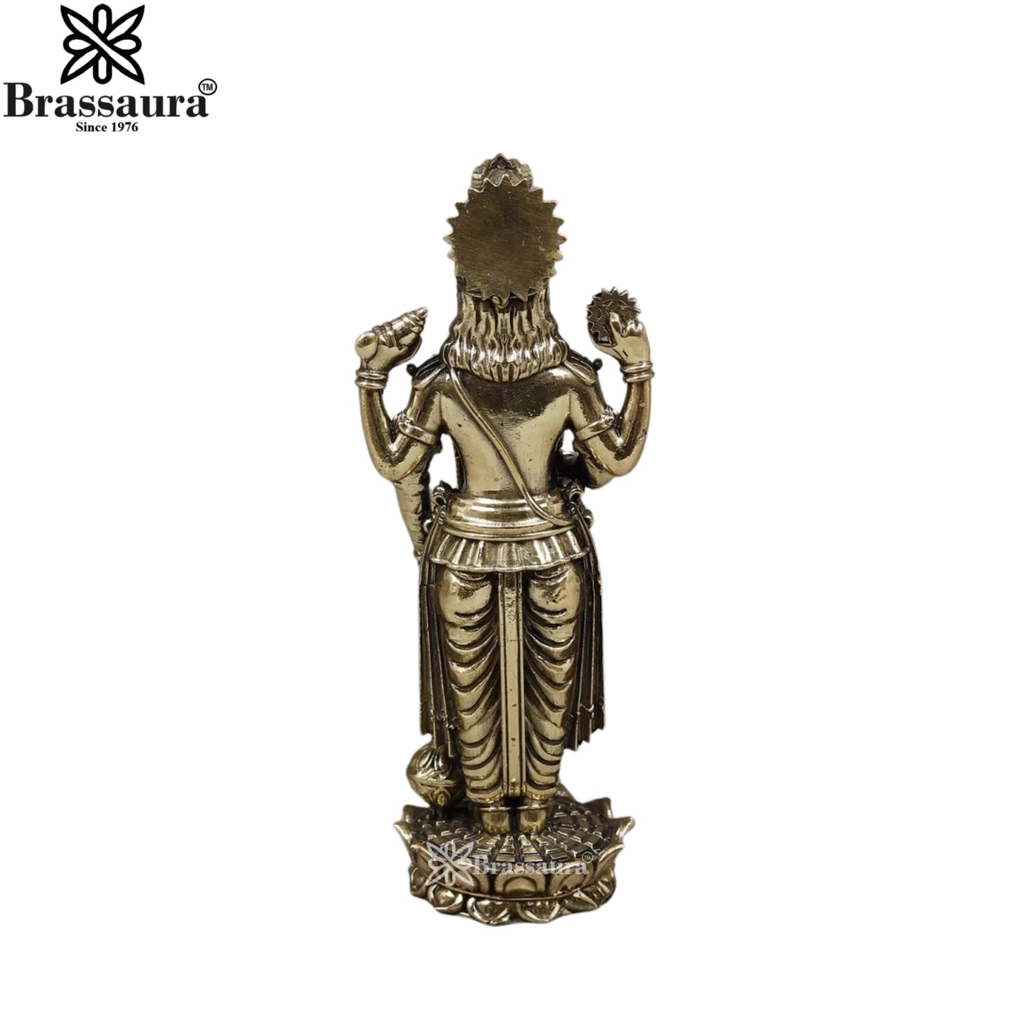 Brass Super fine Vishnu Statue Weight .232 Kg And Height 6 Inch