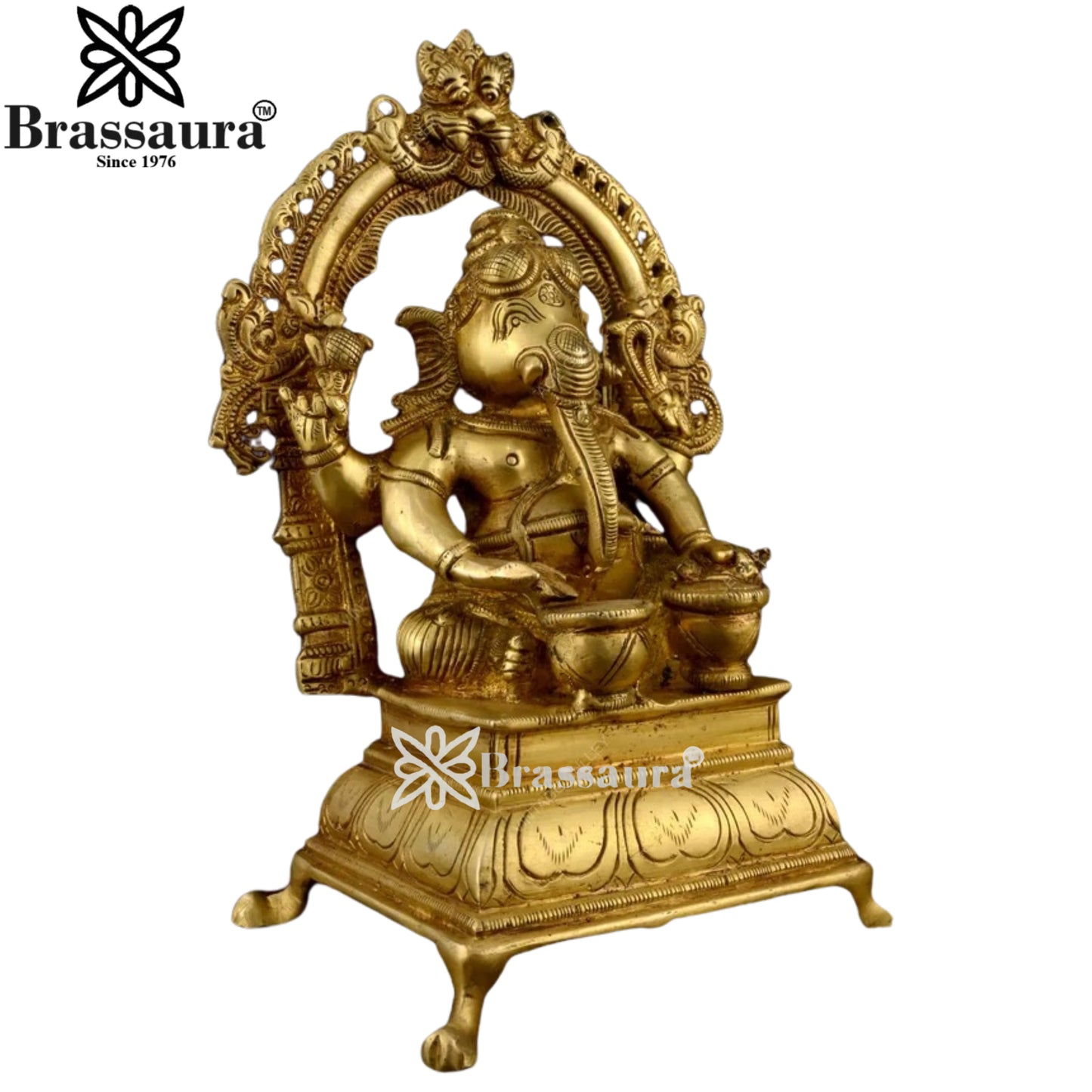 Brass Music Ganesha Play Tabla Statue Weight 1.98 Kg And Height 7.8 Inch