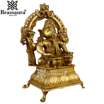 Brass Music Ganesha Play Tabla Statue Weight 1.98 Kg And Height 7.8 Inch