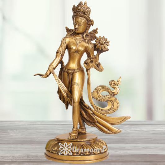 Brass Standing Tara Weight 4 Kg & Height 15 Inch