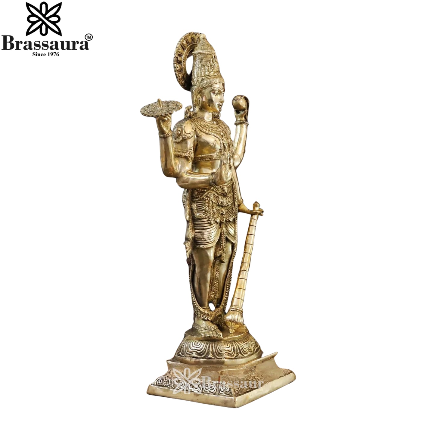 Brass Super fine Vishnu Statue Weight 32.8 Kg And Height 41.5 Inch