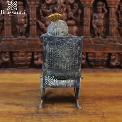 Brass Ganesha With Chair Weight 11.4 Kg & Height 16 Inch