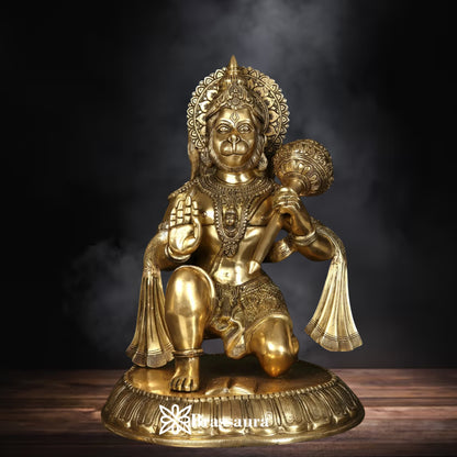 Brass Hanuman Statue Weight 28 Kg And Height 21 Inch