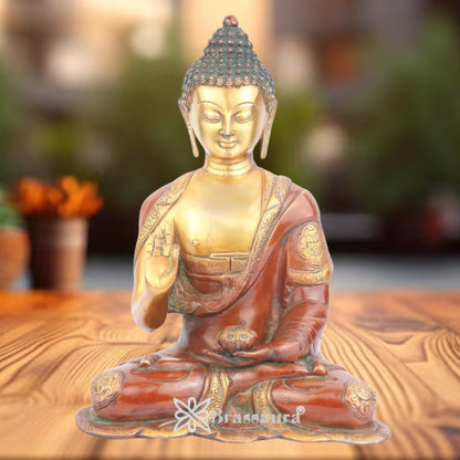 Brass Blessing Buddha Weight 7 Kg & Height 15 Inch