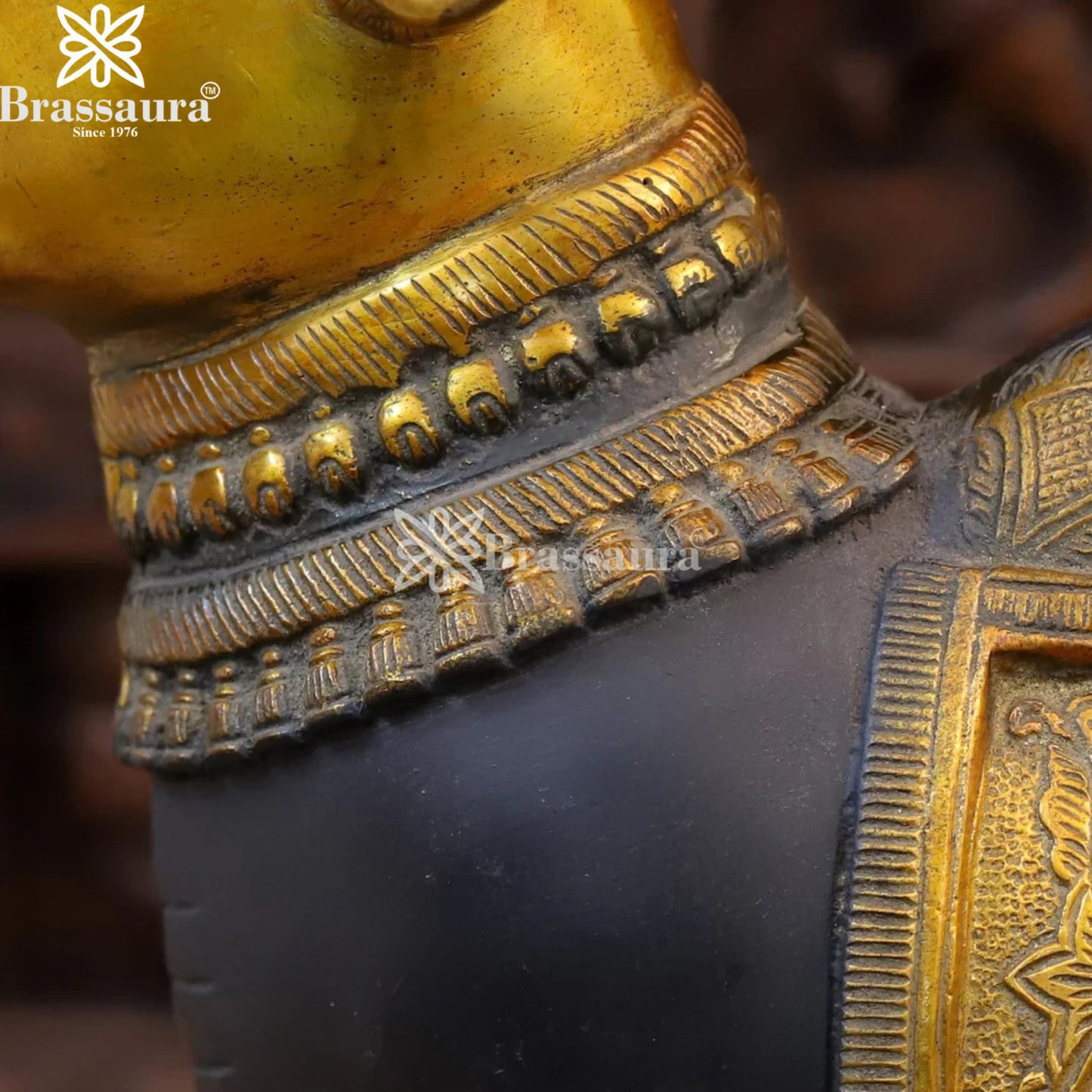 Brass Big Nandi Statue Weight 8.88 Kg And Height 16.5 Inch