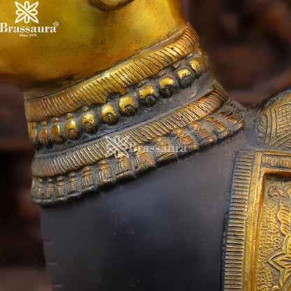 Brass Big Nandi Statue Weight 8.88 Kg And Height 16.5 Inch