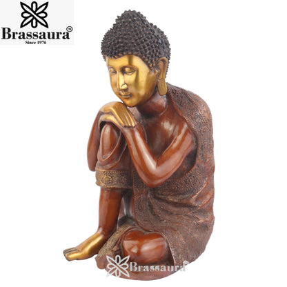 Brass Buddha Weight 14 Kg & Height 18 Inch