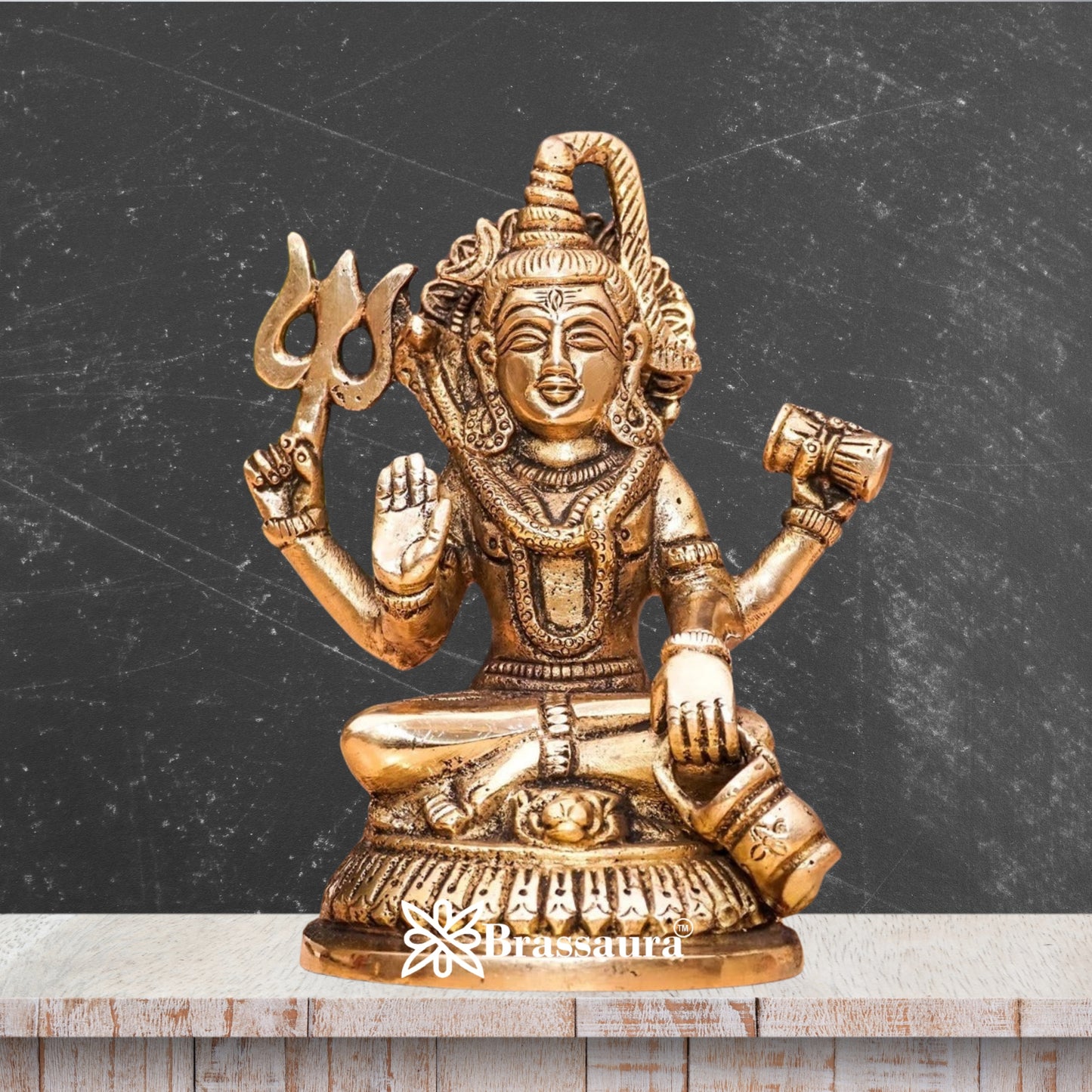 Brass Royal Golden Shiva Weight 0.9 Kg & Height 5 Inch