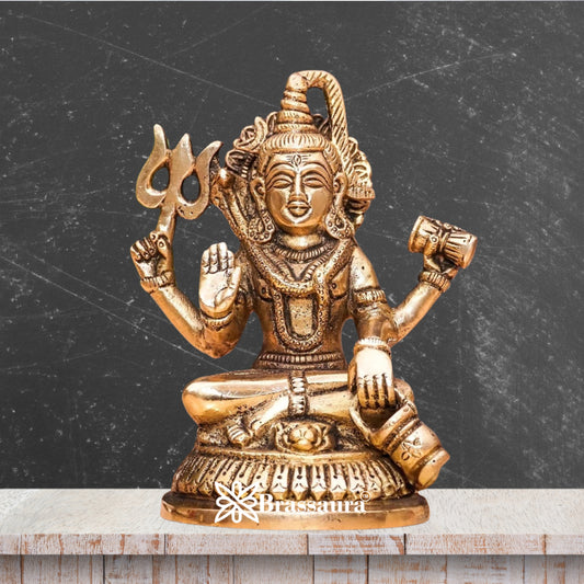 Brass Royal Golden Shiva Weight 0.9 Kg & Height 5 Inch
