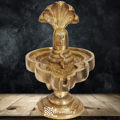 Brass Antique Shivling Weight 3 Kg & Height 9.5 Inch