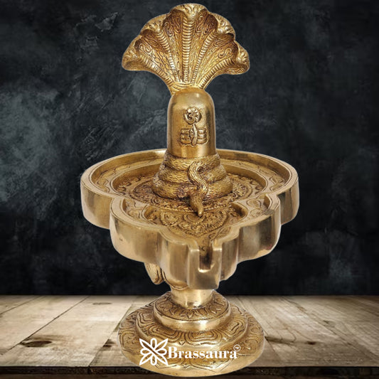 Brass Antique Shivling Weight 3 Kg & Height 9.5 Inch