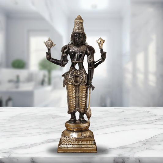 Brass Vishnu Statue Weight 27.2 Kg And Height 37 Inch