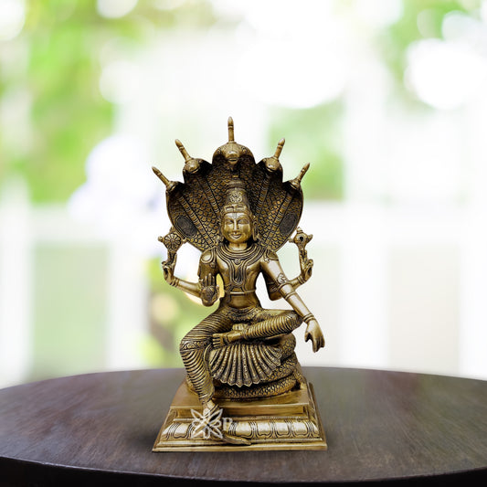 Brass Vishnu On Sheshnaag Statue Weight 11 Kg And Height 16 Inch