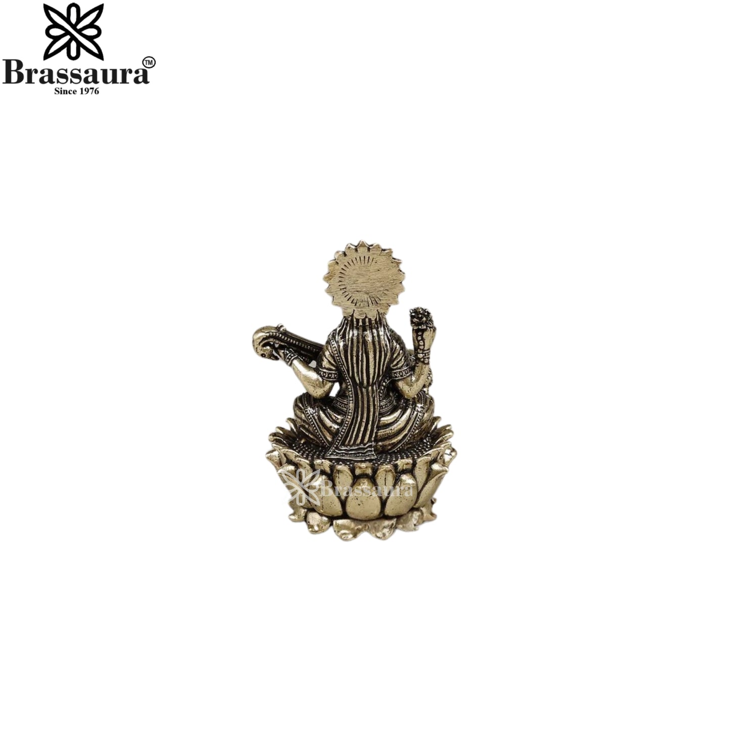Brass Superfine Saraswati Statue Weight .164 Kg And Height 3.5 Inch