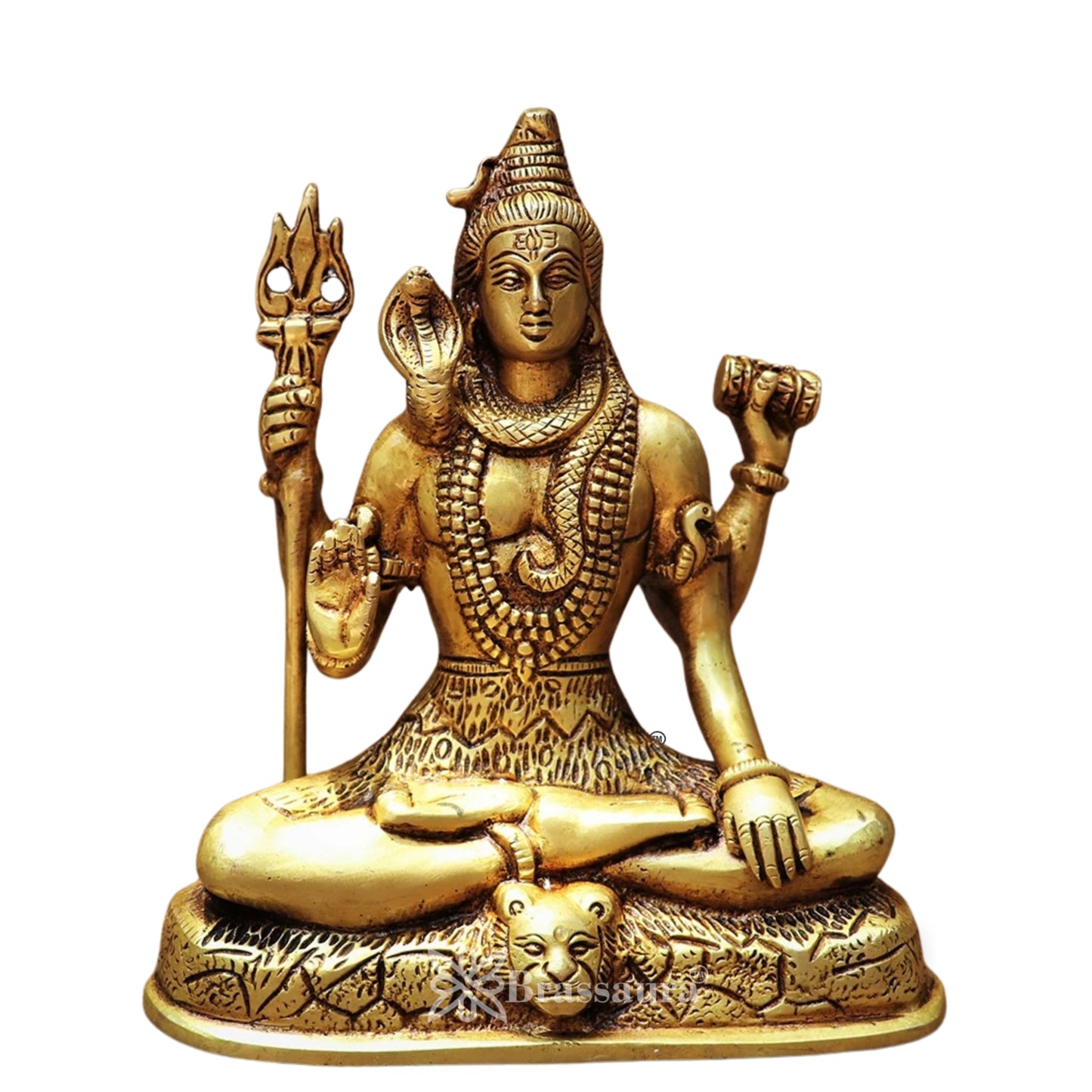 Brassaura™ Brass Lord Shiva Murti – Height 8 Inches & Weight 2.5 Kgs | Sacred Home Décor