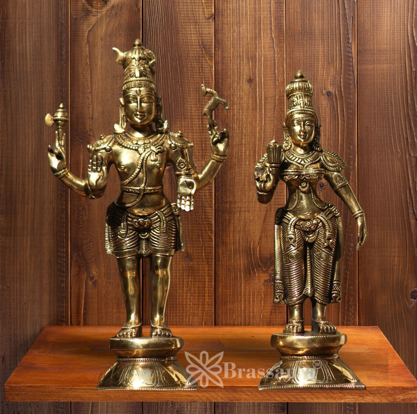 Brass Lord Shiv & Parvati Statue Weight 14 Kg And Height 8 Inch