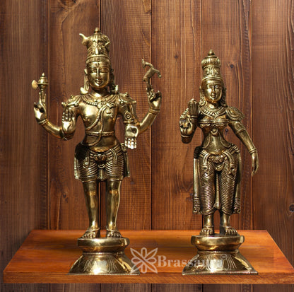 Brass Lord Shiv & Parvati Statue Weight 14 Kg And Height 8 Inch