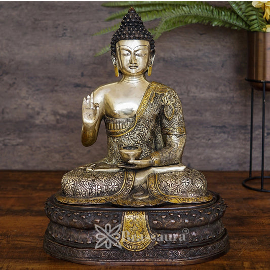 Brass Blessing Buddha Weight 20 kg & Height 20 Inch