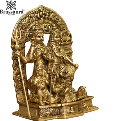 Brass Lord Shiv Parivaar Statue Weight 7 Kg And Height 12 Inch