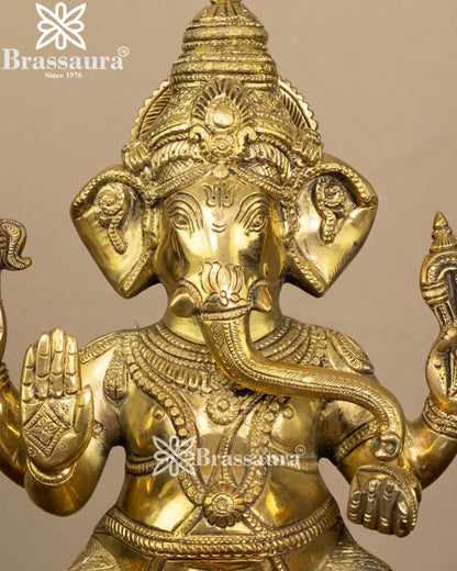 Brass Ganesha Statue Weight 5.4 Kg And Height 12 Inch