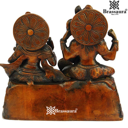 Brass Antique Shiv Family  Weight 4 Kg & Height 8 Inch