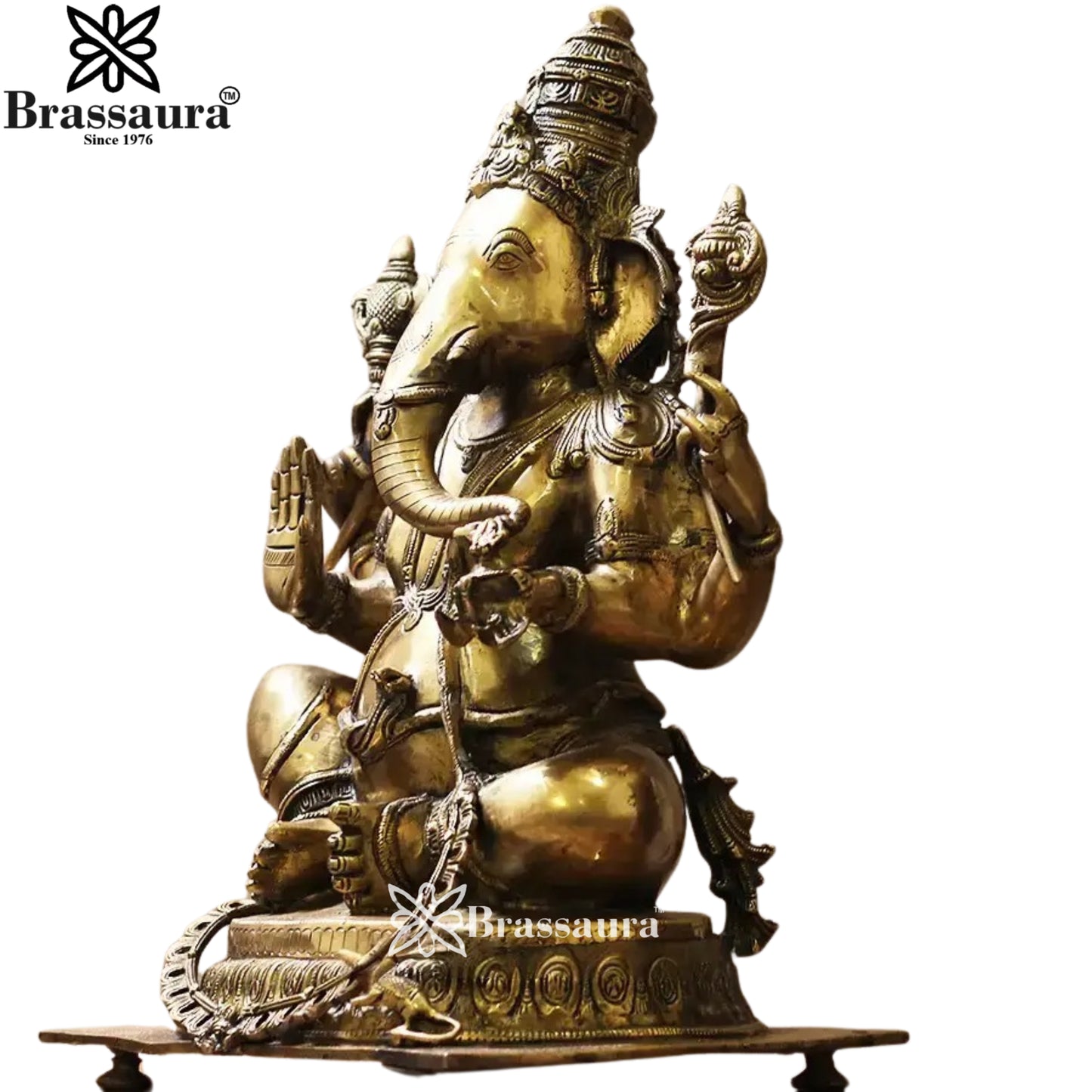 Brass Ganesha Statue Weight 21.7 Kg And Height 20 Inch