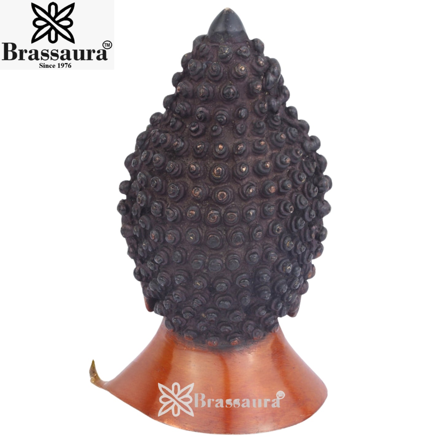 Brass Face Buddha  Weight 2.5 Kg & Height 8 Inch