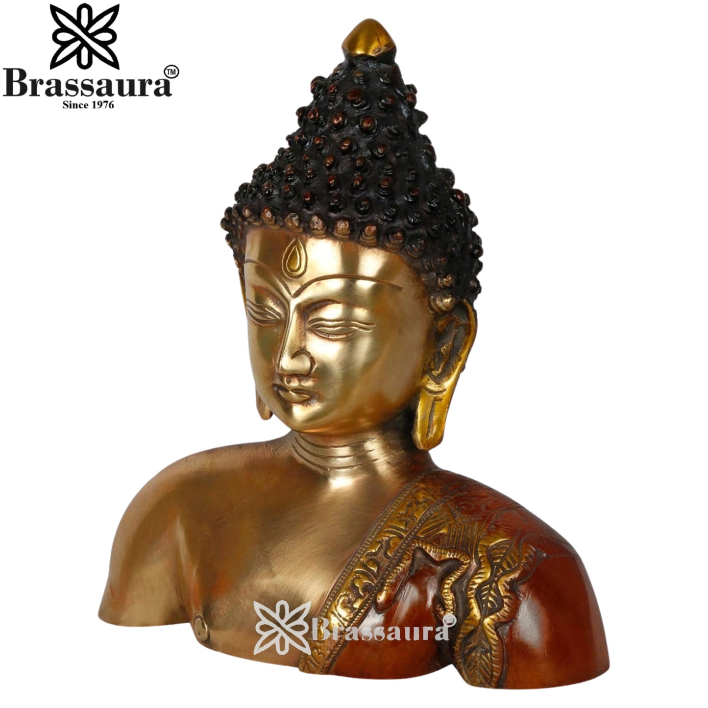 Brass Head Buddha Weight 3 kg & Height 9 Inch